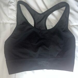 PINK Victoria's Secret Black Sports Bra with Mesh Racerback